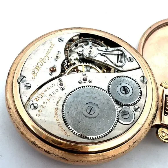 1924 Elgin BW Raymond Grade 478 Model 15 12K Gold Filled Open Face Pocket Watch